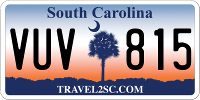 SC license plate VUV815