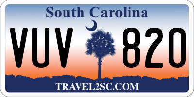 SC license plate VUV820