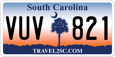 SC license plate VUV821