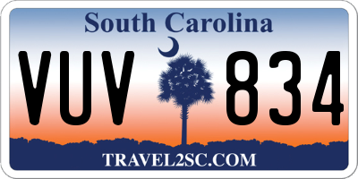 SC license plate VUV834