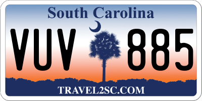SC license plate VUV885