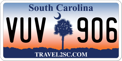SC license plate VUV906