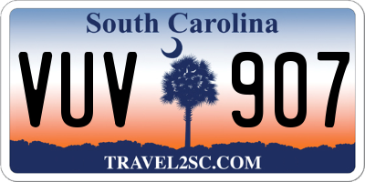 SC license plate VUV907