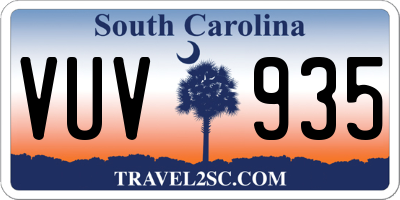 SC license plate VUV935