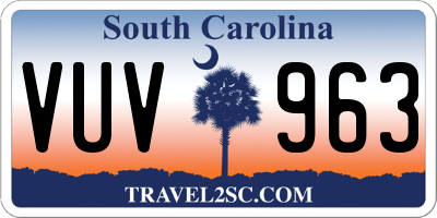 SC license plate VUV963