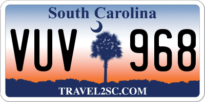 SC license plate VUV968