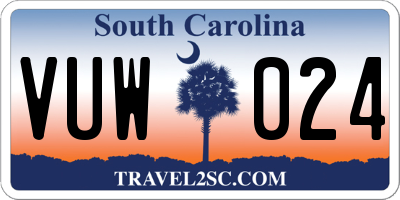 SC license plate VUW024