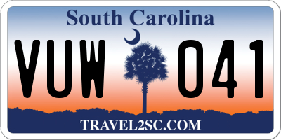 SC license plate VUW041