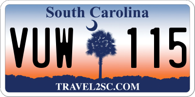 SC license plate VUW115