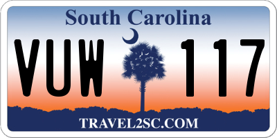 SC license plate VUW117