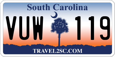 SC license plate VUW119