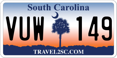 SC license plate VUW149