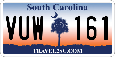 SC license plate VUW161