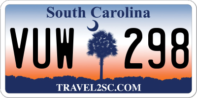 SC license plate VUW298