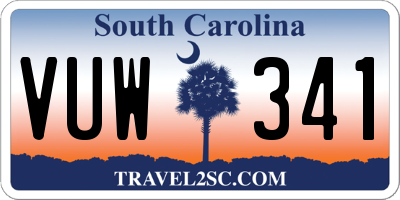 SC license plate VUW341