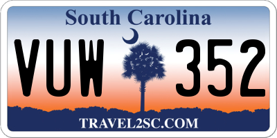 SC license plate VUW352