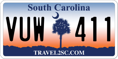 SC license plate VUW411