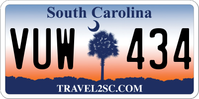 SC license plate VUW434