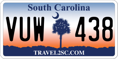 SC license plate VUW438