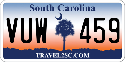 SC license plate VUW459