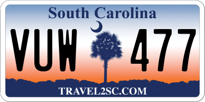 SC license plate VUW477