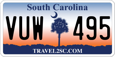 SC license plate VUW495
