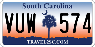 SC license plate VUW574