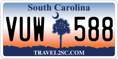 SC license plate VUW588