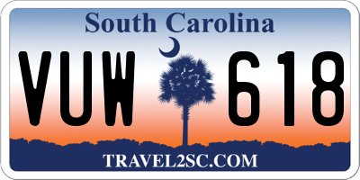 SC license plate VUW618