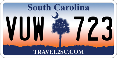 SC license plate VUW723