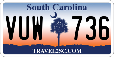 SC license plate VUW736