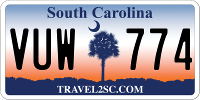 SC license plate VUW774