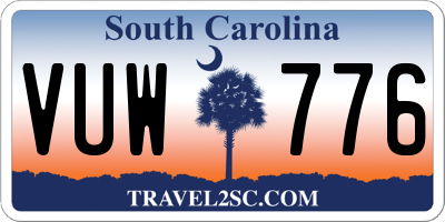 SC license plate VUW776