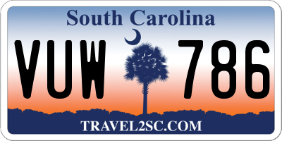 SC license plate VUW786