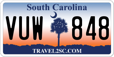 SC license plate VUW848