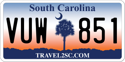 SC license plate VUW851