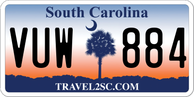 SC license plate VUW884