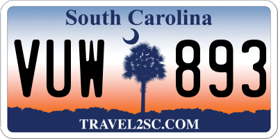 SC license plate VUW893