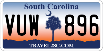 SC license plate VUW896