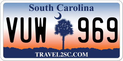 SC license plate VUW969