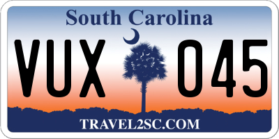 SC license plate VUX045
