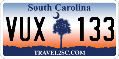 SC license plate VUX133
