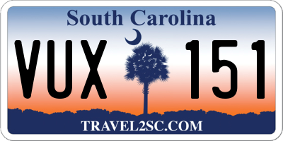 SC license plate VUX151