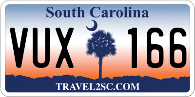 SC license plate VUX166