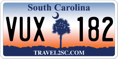 SC license plate VUX182