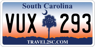 SC license plate VUX293