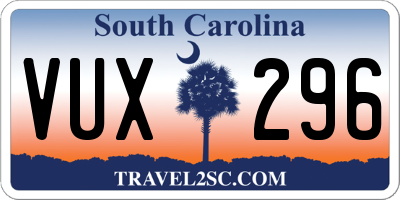 SC license plate VUX296