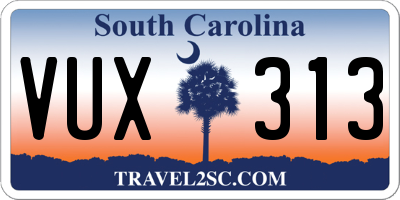 SC license plate VUX313