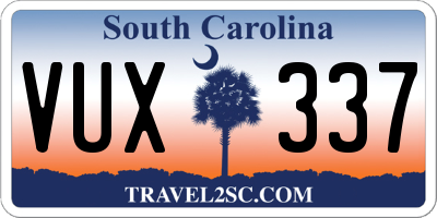 SC license plate VUX337