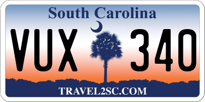 SC license plate VUX340